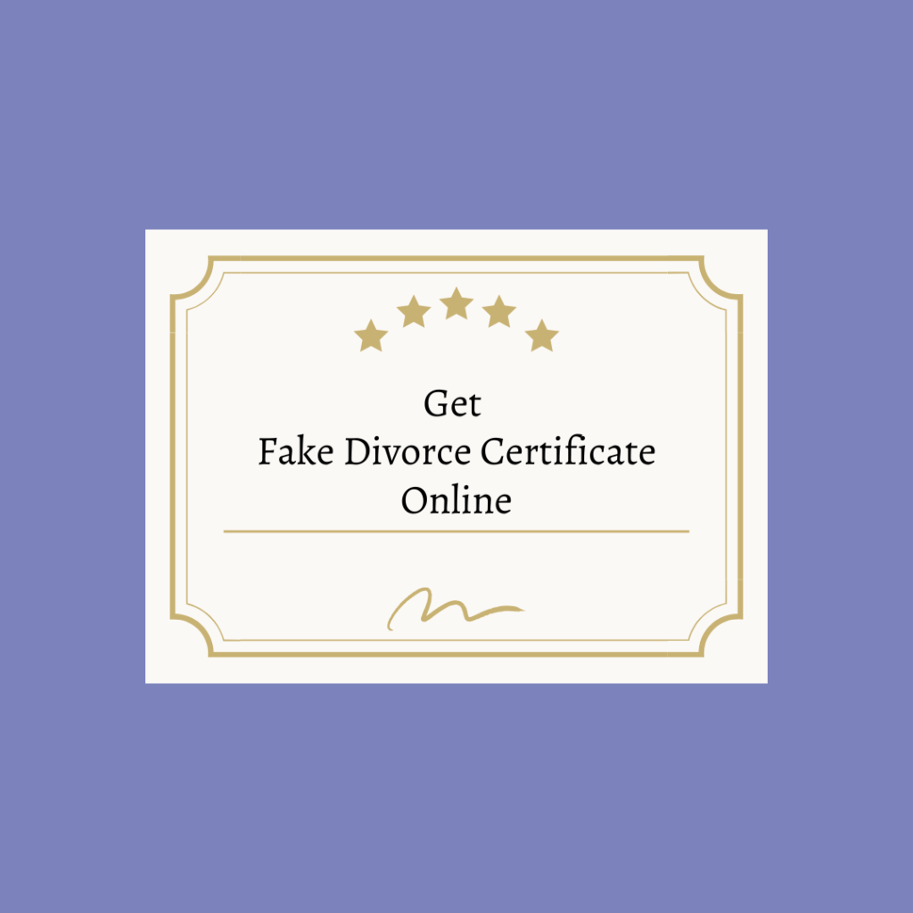 fake divorce certificate